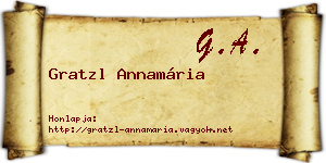 Gratzl Annamária névjegykártya